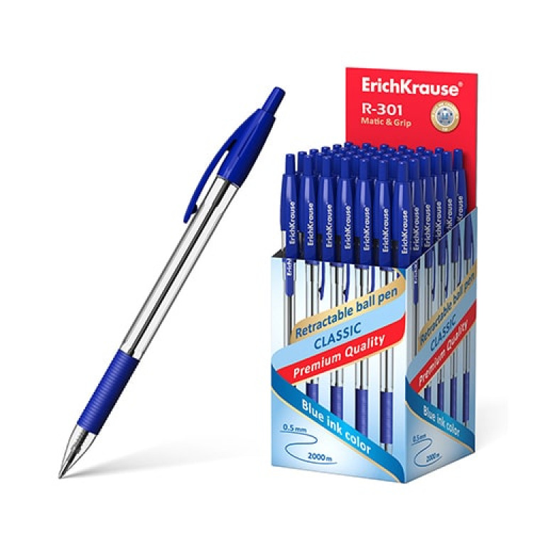 Retractable ballpoint pen ErichKrause® R-301 Classic Matic Grip 1.0
